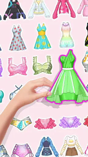 DIY Nhãn dán Trò chơi mặc búp screenshot