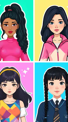DIY Nhãn dán Trò chơi mặc búp screenshot
