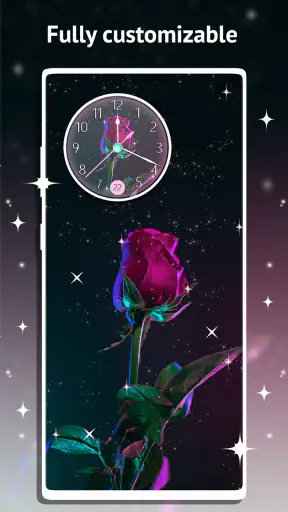 Đồng hồ hình nền sống Hoa hồng screenshot