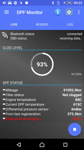 DPF Monitor -Fiat & Alfa Romeo screenshot