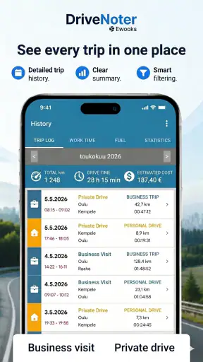 DriveNoter Mileage Tracker screenshot