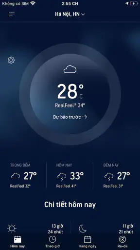 Dự báo bởi AccuWeather screenshot