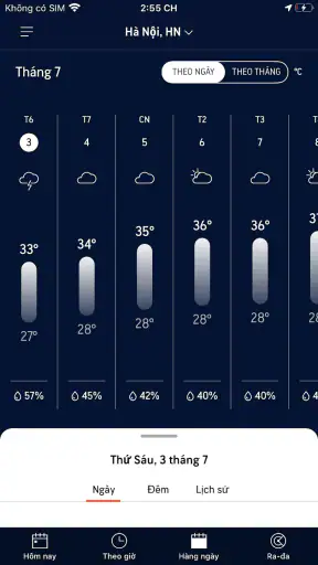 Dự báo bởi AccuWeather screenshot