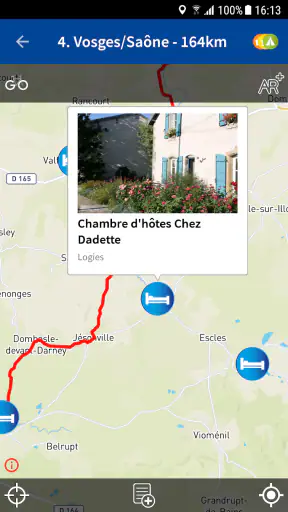 Fietsvakantiewinkel route-app screenshot