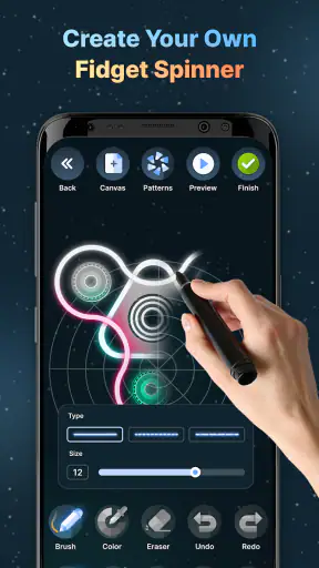 Finger Spinner: Neon Glow Art screenshot