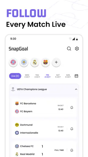 Football Live Scores: SnapGoal screenshot