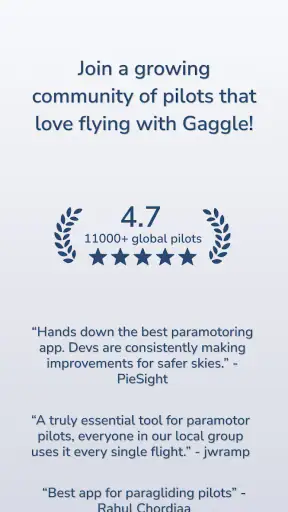 Gaggle Paragliding, Ultralight screenshot