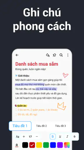 Ghi chú : Sổ tay screenshot