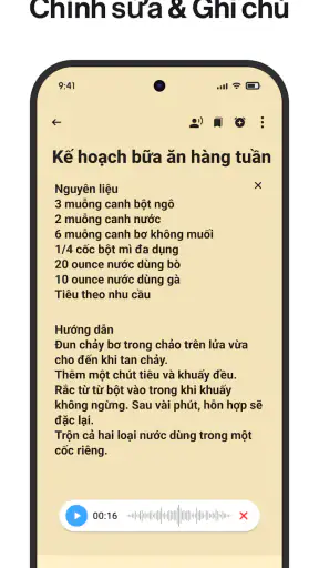 Ghi chú: Sổ tay và danh sách screenshot