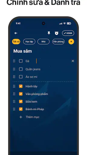 Ghi chú: Sổ tay và danh sách screenshot