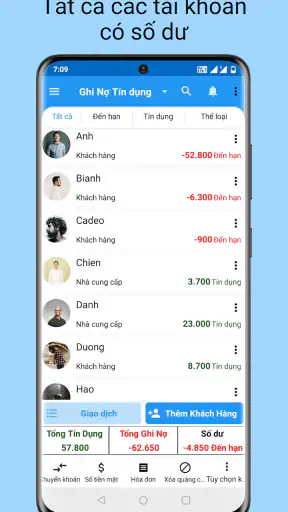 Ghi Nợ Tín Dụng - sổ Tài Khoản screenshot