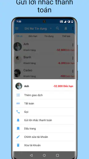 Ghi Nợ Tín Dụng - sổ Tài Khoản screenshot