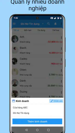 Ghi Nợ Tín Dụng - sổ Tài Khoản screenshot