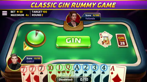 Gin Rummy-Trò chơi bài cổ điển screenshot