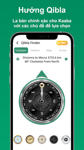 Giờ cầu nguyện, Azan, Qibla screenshot