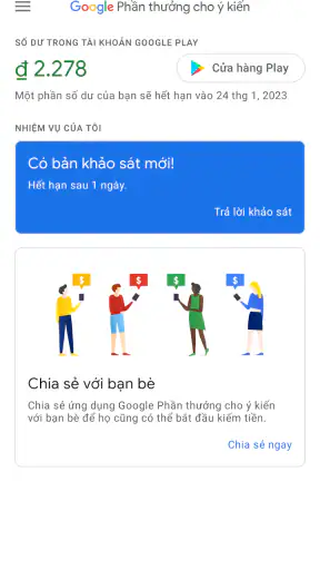 Google Phần thưởng cho ý kiến screenshot