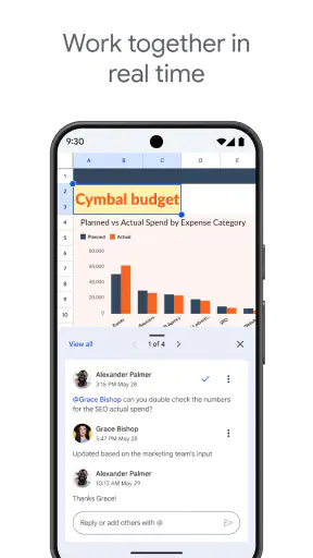Google Trang tính screenshot