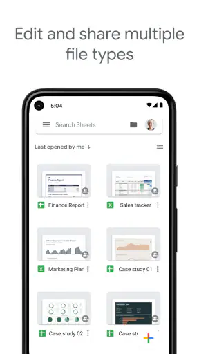 Google Trang tính screenshot