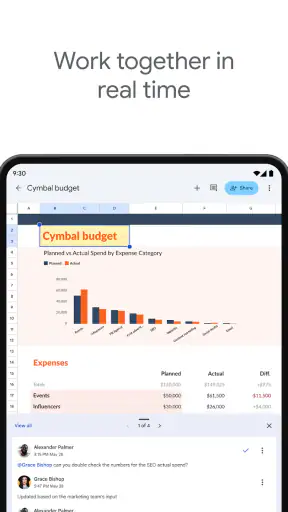Google Trang tính screenshot