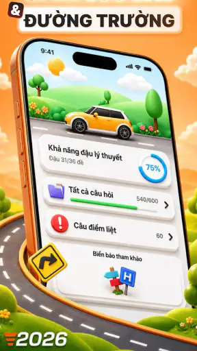 GPLX 600 Câu & Đường trường screenshot