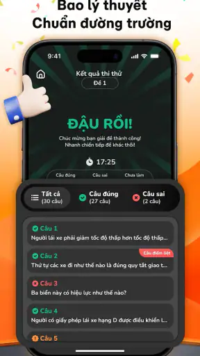 GPLX 600 Câu & Đường trường screenshot