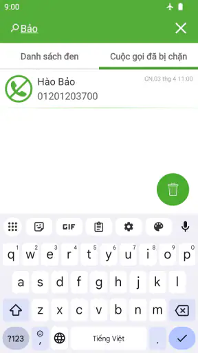 Hệ thống chặn cuộc gọi screenshot