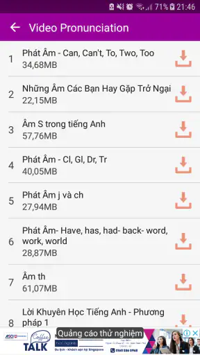 Học phát âm tiếng Anh HK screenshot