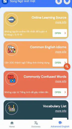 Học Tiếng Anh Song Ngữ screenshot