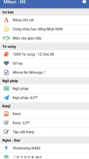 Học tiếng Nhật N5 N1 - Mikun screenshot