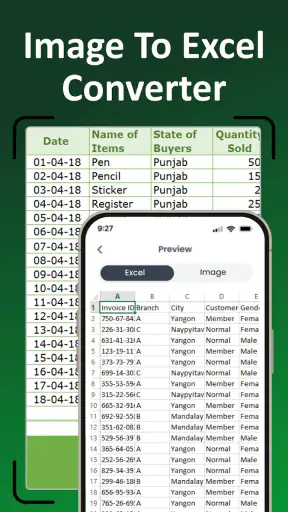 Image to Excel Converter－XLSX screenshot