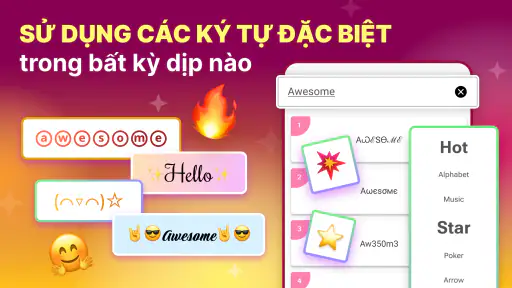 kí tự đặc biệt screenshot