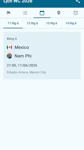Lịch thi đấu World Cup 2026 screenshot