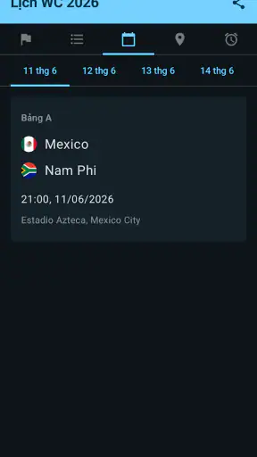 Lịch thi đấu World Cup 2026 screenshot
