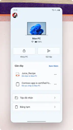 Liên kết với Windows screenshot