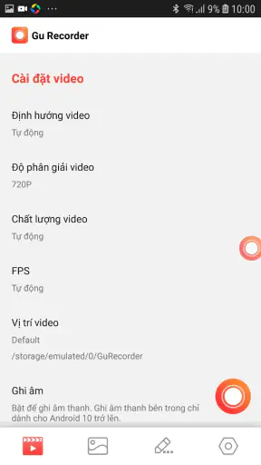 máy ghi màn hình với âm thanh screenshot