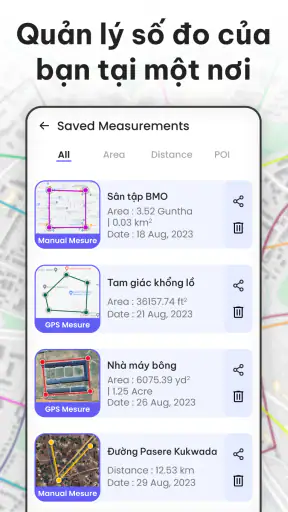Máy tính diện tích đất GPS screenshot