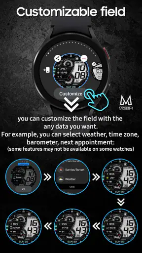 MD254 Digital watch face screenshot