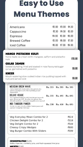 Menu Maker, Menu Templates screenshot