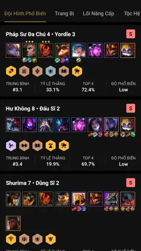 Meta build ĐTCL - LoLChess screenshot