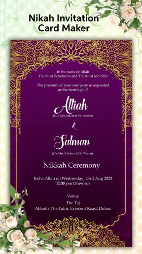 Muslim Wedding Card Maker 2026 screenshot