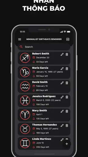 Nhắc Nhở Sinh Nhật screenshot