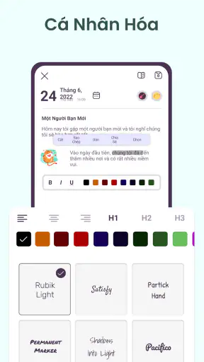 Nhật ký Ghi chú riêng với khóa screenshot