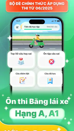 Ôn thi Bằng lái xe Hạng A, A1 screenshot