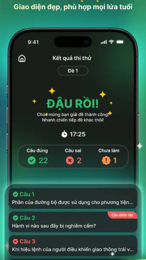 Ôn thi Bằng lái xe Hạng A, A1 screenshot