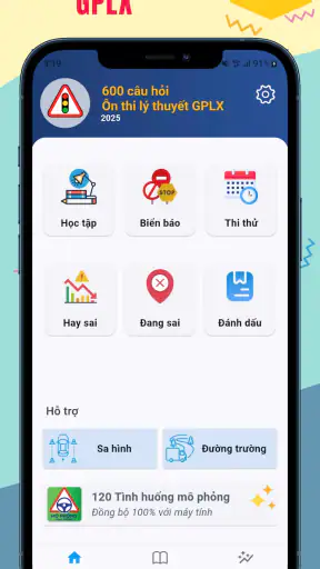 Ôn thi lý thuyết GPLX 2025 screenshot