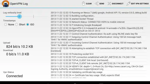 OpenVPN for Android screenshot