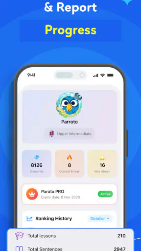 Parroto: Shadowing & Dictation screenshot