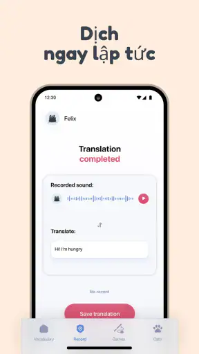Phiên dịch tiếng mèo app screenshot