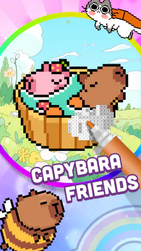 Pixel Number Cute Coloring screenshot