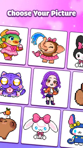 Pixel Number Cute Coloring screenshot